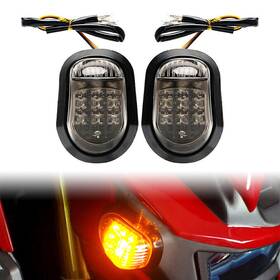 Nomura 550732115232 2x Motorcycle Flush Mount Turn Signals Amber 9 Led Indicators Lights Universal