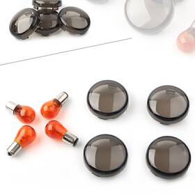 Nomura 890000224359 4x Smoke Turn Signal Lens Amber Bulbs For Harley Softail Dyna Sportster 883 1200