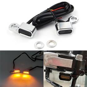 Nomura Hukyu-82yf14002-3 Front Turn Signal Light Mini For Harley 1996-2017 Dyna Models Chrome Smoke