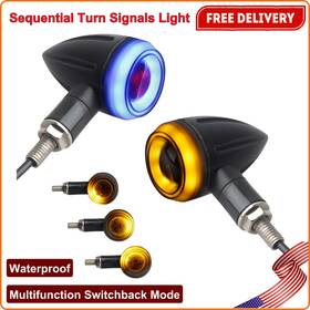 Nthreeauto Fban3mp24836 Sequential Turn Signals Light Led Switchback Flowing Motorcycle Blinkers 12 Volt