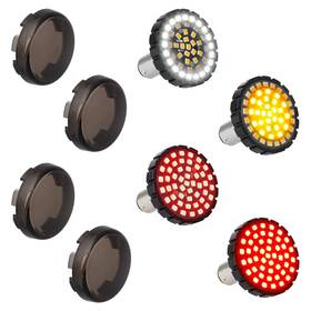 Nthreeauto Fban3mp24939 1157 Led Front Rear Turn Signals Brake Light With Smoked Lens Cover 2 Inch Bu