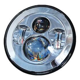 Octane Lighting 664979106103 7 Inch Motorcycle Chrome Projector Led Light Bulb Headlight Bucket Assembly
