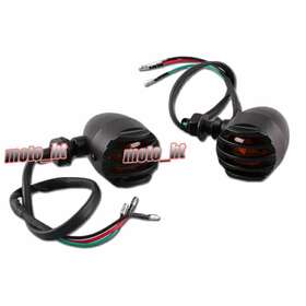 Oginodaisukeusa 420014481266 Grill Style Amber Bulb Turn Signal Light Lamp Indicator For Harley Black Motor
