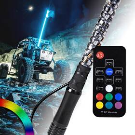 Online Led Store 810097591837 True Mods 2ft Spiral Rgb Whip Light For Utv - Pack Of 1 Variety