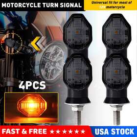 Oxilam Mtc-zxd-022 4x Universal Motorcycle Bike Led Amber Turn Signal Blinker Light Indicators Usa
