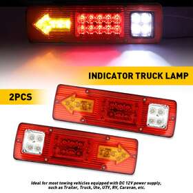 Oxilam Xpd-wdz-49445 2 Utility Trailer 19-led Tail Light Stop Rear Reverse Turn Indicator Truck Lamp