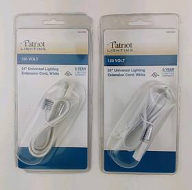 Patriot 346-8033 2 Lighting 24 Inch Universal Extension Cord White