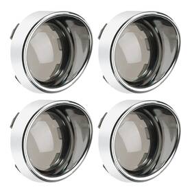Pbymt 703145779489 Smoke Turn Signal Lens Cover 2 Inch Bullet Visor-style Chrome Bezels Compatible F