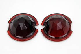 Pc 728044677322 Faceted Gem Cut Red Glass Lens For Bullet Turn Signal Lights Harley Bobber 1pair