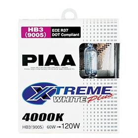 Piaa 19615 9005 Xtreme White Plus Bulb 60w 120w 4000k Pair Pack Clear