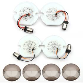Precisionride Prd03 1157 Front And Rear Led Turn Signal Light Smoke Lens For Touring Softail Dyna 3ftft