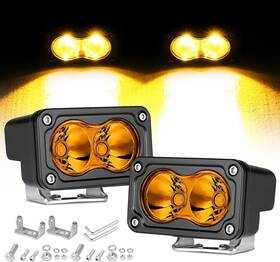 Rfroad Lighting Rf-824 Amber Led Pods 3 Inch 40w Fog Lights Spot Beam Chase Light Small