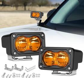 Rfroad Lighting Rf-825 Amber Led Pods 3 Inch 40w Chase Light Ditch Combo