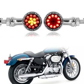 Rich Choices 230-231 2pcs Black 15 Led Motorcycle Stop Brake Running Turn Signal Indicator Amber L