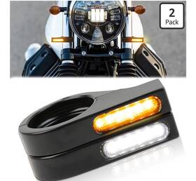 Rich Choices Cb13072bk Motorcycle Led Turn Signal Light Indicators 40mm Front Fork Clamp Amber Lamp