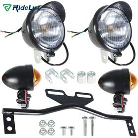 Ridelux R21549 Turn Signals Passing Driving Fog Light Bar Black For Touring Kawasaki