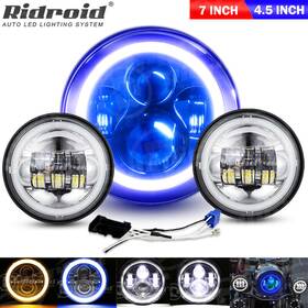 Ridroid 7y0019ddwd005 For Harley Electra Glide Ultra Classic 7 Inch Led Headlight 4.5 Passing Lights
