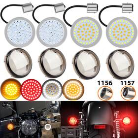 Ridroid Rdzxd05 1157 Front And 1156 Rear Led Bullet Turn Signal Lights Smoke Lens Fit For Harley