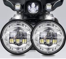 Ridroid Vp-led-fog-wd03 Pair 4.5 Inch Chrome Led Passing Lights Spot Fog Driving Lamp For Harley Davidson