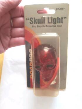 Roadpro Rp-3197 Vintage 12 Volt 3 Watt Road Pro Skull Light Unused In Original Pkg