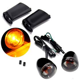 Rudyness 484095611961 Black Bullet Turn Signals&bracket For Harley Dyna Softail Fatboy Sportster Fxdb