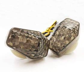 Samdo 011541843720 A Pair Motorcycle Smoke Led Indicator Blinker Turning Light Flush Mount