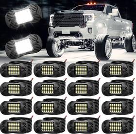 Shinight Sntc1t-g 16 Pods White Rock Lights 6000k Pure Super Black