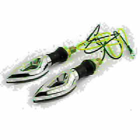 Silver Universal Amber Led Turn Signal Lights Indicator Lamp Blinker L R Motor