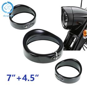 Skyup2018 Su623500ku For Touring 7 Inch 4.5 Headlight Passing Fog Lights Lamps Trim Ring Visor Black New