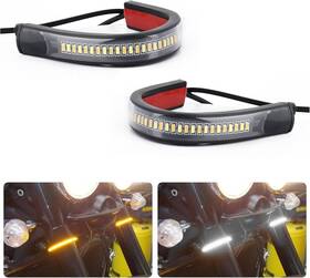 Led-0503 Stacool 2pcs Motorcycle Turn Signals Led Blinkers Fork Strip Indicator Amber Universal