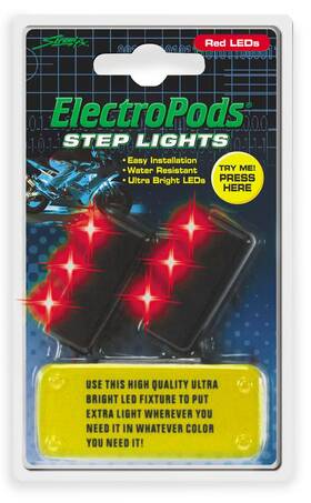 Street Fx 1043041 Electropods Step Lights - Red/black Motorcycle Atv/utv Bike