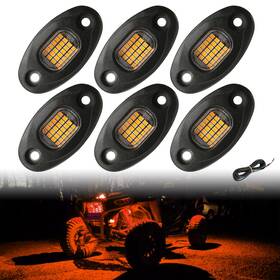 Sunpie S-001-amber 6 Pods Amber Rock Lights 24 Aluminium Metal Underglow