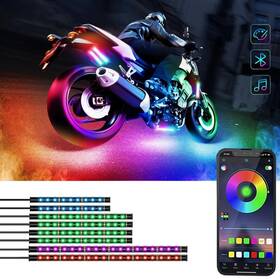 Sxlofty 734257750509 8 Pcs Motorcycle Led Light Kits App Control Multicolor