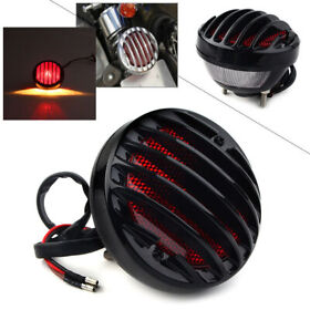 Tail Light Rear Lamp Bulb Round Fit Harley Cruiser Cafe Racer Bobber Chopper Co