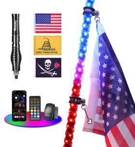 Tavaray Tvr-wl-2ft-br-spiral-g1 2ft Whip Lights With Spring Base Led 2 Ft / Pack Of 1 Multi-color