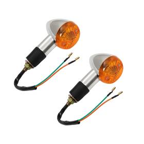 Tectech 1403406 2 Amber Chrome Front Rear Turn Signal Blinker Indicator Light For Kawasaki