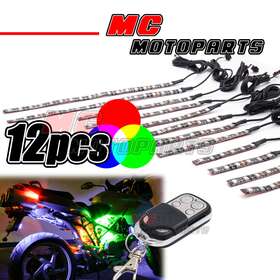 Thefastgear T-ksled120a12rgbtfg80101t01yal 12pcs Motorcycle Led Light Strips Multi-color Wireless Remote For Yamaha Motors