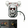 Tl-305-chrome Areyourshop Chrome Motorcycle Skull Turn Signal Rear Brake Stop Tail