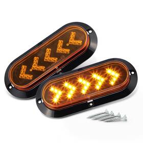 Tmh 4350360941 Pack Of 2 6 Inch Oval Arrow Amber Light Turn Signal Tail Indicator Light