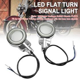 Topteng Ts-234-chrome Led Flat Front Turn Signal Light For Heritage Softail Classic Touring 99-2023 T9