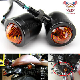 Acc-un007009-bk Turn Signal Light Blinker Indicator Amber For Harley Cafe Racer Bobber Cruiser