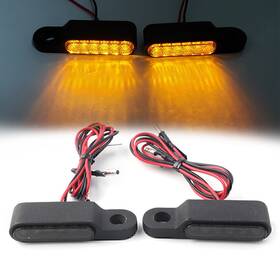 Twoagain 550726379572 2x Universal Mini Led Motorcycle Turn Signal Light Brake Clutch Lever Flasher Us