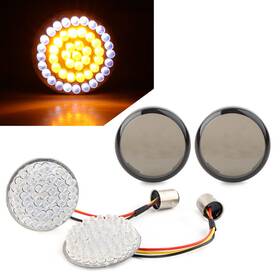 Twoagain 550727657297 Smoke Front Turn Signal Led Light Panel Fit Harley Dyna Road Street Glide