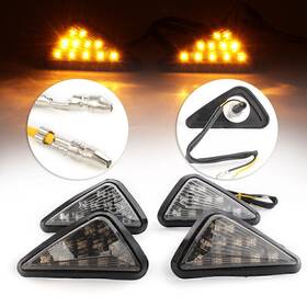 Twoagain 550727699235 Clear Motorcycle Led Turn Signal Lights Amber Lamp For Kawasaki Ninja Zx6r Zx10r