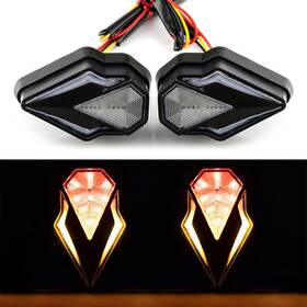 Twoagain 550730946425 2x Motor Flush Mount Led Turn Signal Indicators Amber Red Light Flowing Drl Us