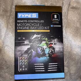 Type S 840005345092 Motorcycle/ Engine Bay Led Kit Light 8 Strips Remote Controlled