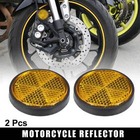 Uauto1 746453219193 2pcs M6x1.0 Orange Universal Screw Mount Round Warning Reflector For Motorcycle