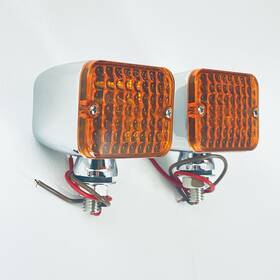 United Pacific 30329 Medium Amber Rod Lights 12v Incandescent Chrome Housing Pair Turn Signals New