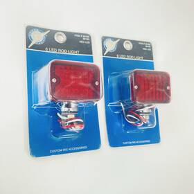 United Pacific 39193 Medium Red Rod Lights 12v Led Chrome Housing Pair Turn Signals New
