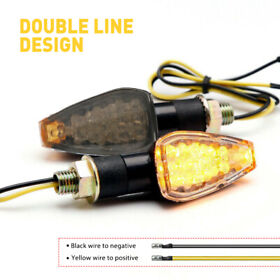 Universal 2x 14 Led Motorcycle Turn Signal Light Indicator Amber Blinker Lamp